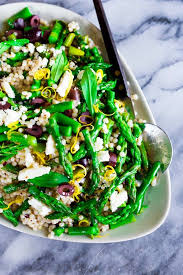 Asparagus Salad With Olives Lemon And Cous Cous Recipe Delicious Healthy Recipes Asparagus Salad Vegetarian Recipes
