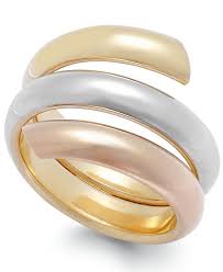 Tri Tone Bypass Ring In 14k Gold Rings Jewelry Watches Macy S Gold Rings Jewelry Gold Rings Jewelry Rings