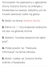 Bzdury z jej strony można było słyszeć już niejednokrotnie, jednak ostatni przebiła wszystkie poprzednie akcje. Akcja Aszdziennik Zglos Profil Justyny Sochy Na Facebooku Wykop Pl