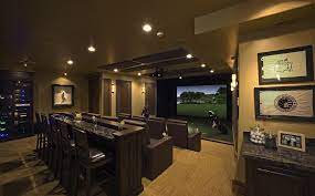 Indoor Golf Simulator Photo Gallery Trugolf Home Theater Rooms Golf Simulator Room Home Theatre Room Ideas