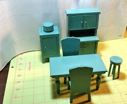 Strombecker Type Vintage Painted Wood Dollhouse Furniture Kitchen Lot 1 12 Ebay Auction Of Wooden Dolls House Furniture Dollhouse Furniture Wooden Dollhouse