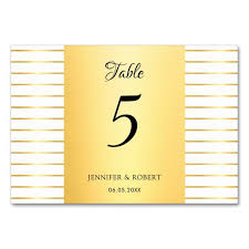 Modern Elegant Calligraphed Script Gold Striped Table Number Zazzle Com In 2020 Striped Table Gold Stripes Table Numbers