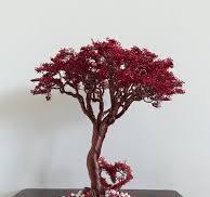 Red Wire Tree of Life Sculpture, Urn Display, Memorial Gift