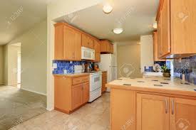 kitchen interior. maple cabinets with