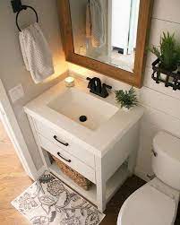 Pin On Bathroom Guest Bathroom Small Powder Room Vanity Small Guest Bathroom Ideas Half Baths