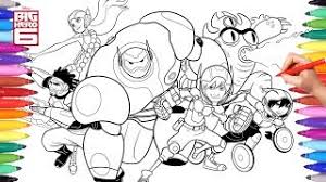 Printable baymax robot big 6 hero coloring page. Disney Big Hero 6 Cartoon Coloring Pages 2 Hiro Baymax And Big Hero 6 Friends Youtube