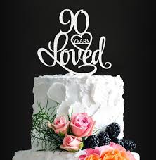 Acrylic Custom 90 Years Loved Birthday Cake Topper 90th Birthday Party Decorations 90th Wedding Anniversary Year Cake Topper Silver Loved Amazon Com Grocery Gourmet Food