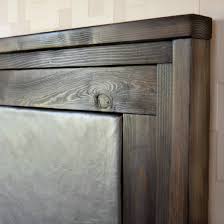 Upholstered Leather Headboard With Stacked Wood Frame Do It Yourself Home Projects From Ana Leather Headboard Diy Headboard Upholstered Diy Leather Headboard