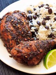 Jamaican Jerk Chicken With Coconut Rice And Beans Recipes Noshon It Recipe Jamaican Recipes Recipes Chard Recipes