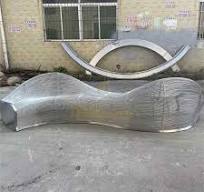 Modern metal art bench, functional decorative sculpture for ...