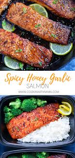 Spicy Honey Garlic Salmon Recipe In 2020 Seared Salmon Recipes Salmon Recipes Pan Seared Salmon Recipe Pan
