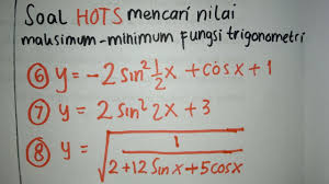 We did not find results for: 2 3 Tutorial Mencari Nilai Maksimum Minimum Fungsi Trigonometri Youtube