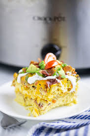 This is my favorite slow cooker casserole, with a variety storage: Crockpot Breakfast Casserole The Gracious Wife