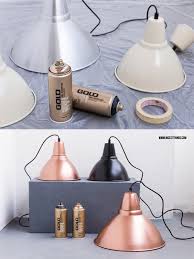 Diy Lampenschirm Kupfer Leuchte Mit Spruhfarbe Lackieren Nicest Things Diy Lampenschirm Spruhfarbe Lampen Anmalen