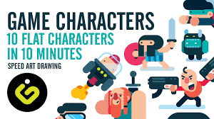 It's the simple way to create a vector flat design characters and person with geometric forms. Game Design 10 Game Characters In 10 Minutes Speed Design Tutorial In Adobe Illustrator Youtube