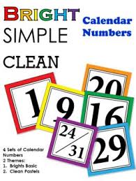 Freebie Calendar Numbers Bright Simple Clean Whites By Piggy Moon Calendar Numbers Student Book Boxes Classroom Calendar