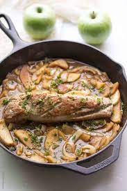 Honey, bacon, pork and olive oil! Apple Onion Braised Pork Tenderloin Paleo Whole30 Tastes Lovely