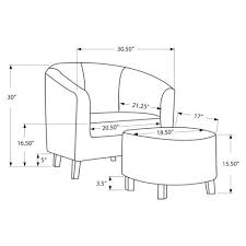 Monarch Specialties Hampden Barrel Chair With Ottoman Yellow Fabric Accent Chair Accent Chairs Chair And Ottoman Set