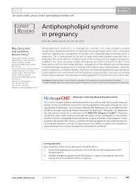 pdf antiphospholipid syndrome in pregnancy