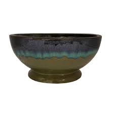 9 diameter x 1 1/4 high. Trendspot 12 In Dia Caspian Multi Color Ceramic Bowl Planter Cr10775 12c The Home Depot Ceramic Bowls Planters Large Flower Pots