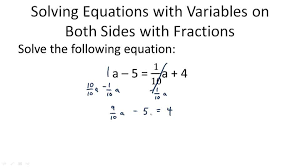 For example if your equation is 5n+ 2= 6n you need to subtract 5n from both sides. Equations With Variables On Both Sides Ck 12 Foundation