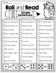 I Can Read Roll And Read Simple Sentences With Sight Words And Word Families By Deidre Simmons Freels Word Families First Grade Reading Reading Fluency