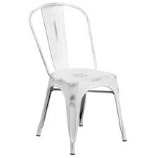 Distressed White Metal Chair Et 3534 Wh Gg White Metal Chairs Metal Chairs Metal Dining Chairs