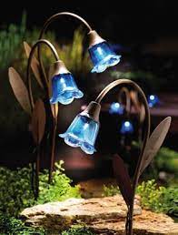 Solar Powered Blue Bell Lawn Stakes Solar Lights Garden Solar Lawn Lights Lawn Lights