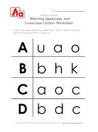 Pet fish alphabet uppercase and lowercase matching game . Letter Worksheets Uppercase And Lowercase A B C And D All Kids Network