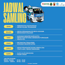Jadwal Pelayanan Samling —— Jadwal dan Lokasi Pelayanan Samsat Keliling  Karawang. Untuk Pembayaran Pajak Kendaraan Bermotor Tahunan bisa banget nih  di Pelayanan Samsat Keliling, jadi lebih memudahkan wargi karawang untuk  pembayaran