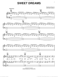I travel the world and the seven seas, everybody's looking for something. Supply Sweet Dreams Sheet Music For Voice Piano Or Guitar