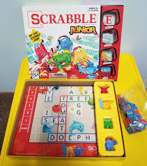 For this game, use the gameboard side with letters and pictures on the squares. Scrabble Junior Mpowermetoys