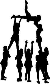 Steps to do a needle. Cheerleading Cheer Clipart Cheer Pyramids Silhouette Clip Art