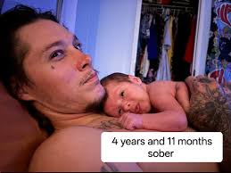 Brandon — 4 years and 11 months sober 💛 Every day of sobriety is worth it,  especially when you get to enjoy moments like this. His journey is proof  that freedom, love,