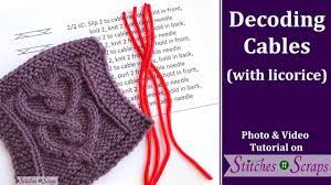 This knitting lesson teaches you 4 varieties of the '2 over 1' cable, where 2 stitches are passed over 1 stitch to create a cable that is 2 stitches wide. Tutorial Decoding Cables With Licorice Stitches N Scraps