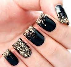 Animal print en uñas doradas. Unas Negras Con Dorado Disenos De Unas Doradas Disenos De Unas Manicuras