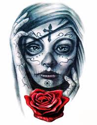 Maybe you would like to learn more about one of these? Sugar Skull Temporary Tattoo Red Rose Dia De Los Muertos Tempotats
