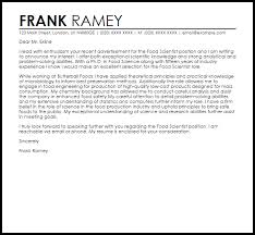 Food Scientist Cover Letter Sample Cover Letter Templates Examples
