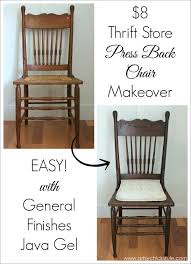 Antique Press Back Chair Update With Java Gel Stain Artsy Chicks Rule Staining Furniture Wood Chair Diy Wood Chair