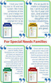 make visual checklists with the trip clip to help give your special needs child a clear routine