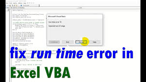 How To Fix Run Time Error In Excel Vba Youtube
