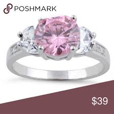 925 Sterling Silver Pink Ice Triplet 3 Stone Ring Silver Rings Online Silver Engagement Rings Sterling Silver Necklace Pendants