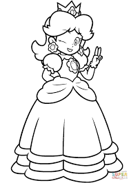 Coloriage - Mario Princesse Daisy | Coloriages à imprimer gratuits