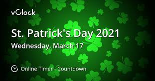 Although st patrick's day has mostly evolved into a cultural celebration of irish heritage, certain traditions such as wearing green and shamrocks have prevailed. When Is St Patrick S Day 2021 Countdown Timer Online Vclock
