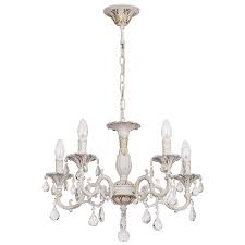 Kronleuchter Deckenleuchte Kristall Klar Elfenbeinfarbig Und Goldfarbig Klassisch ø52cm 5 5 Flammig Exkl E14 5x60w 230v