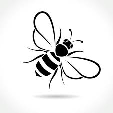 Illustration Of Bee Icon On White Background Bee Icon Bee Silhouette Bee Stencil