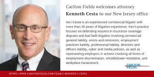 Carlton Fields Adds Insurance and Commercial Litigator Kenneth J. Cesta in  New Jersey and New York