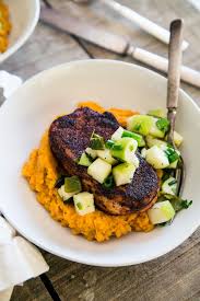 Spiced Pork Chops Spiced Pork Chops W Charred Poblano Apple Salsa Recipe Boneless Pork Chop Recipes Pork Recipes Boneless Pork Chops