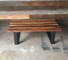 Country french style leg 29. Butcher Block Coffee Table Made With Reclaimed Wood And Steel Etsy