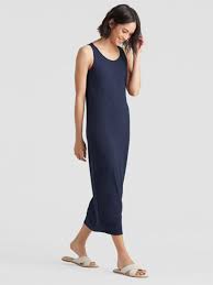 Eileen Fisher System Viscose Jersey Tank Dress In Midnight Jersey Tank Dress Comfy Dresses Tank Dress